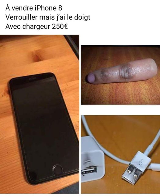 iPhone verouillé à vendre avec le doigt 